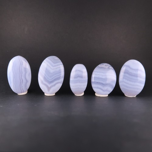 Blue lace agate cabochons - blue,