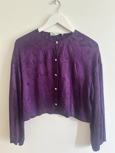 Zara purple jacquard blouse - zara,