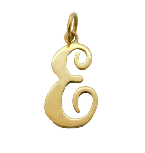 9ct yellow gold initial - 'e',