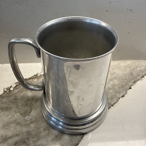 Vintage glass bottom tankard - glass,