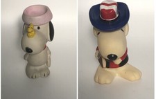 2x Vintage Peanuts Snoopy Squeaky Toys