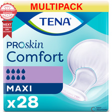 TENA Proskin Comfort Maxi - 4 Packs of 28  - 112 Incontinence Pads - 3300ml
