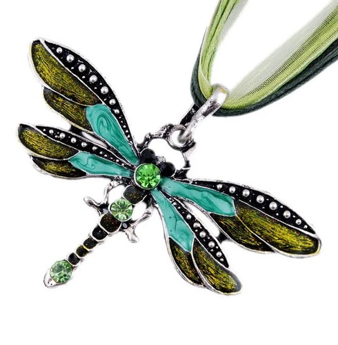 Silver colour green dragonfly - colour,