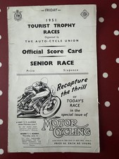 Isle of Man TT Tourist Trophy Races June 1951 Senior Race Score Card
