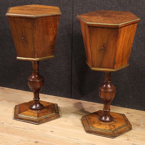 Pair italian side tables - of,