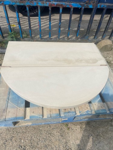 Yorkshire stone hearth round - hearth,