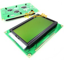 2PCS ST7920 5V 12864 128x64 Dots Graphic LCD Yellow green Backlight fit EasyPIC5