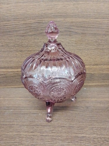 Amethyst coloured glass lidded - amethyst,