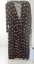 Joanna Hope Black Camel Spot Stretch Dress Size 20