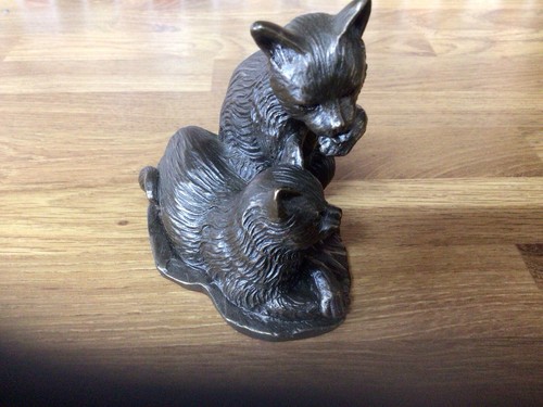 Cold cast bronze cats - cast,