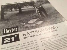 Hayter 21” Self Propelled Mower Rare Original 1968 Sales Brochure