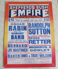 Shepherds Bush Empire Variety Poster June 15th 1936 Oscar Rabin, Randolph Sutton