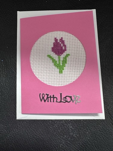 Handmade cross stitch card - handmade,