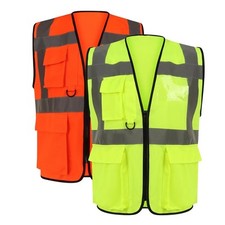 Hi Vis Viz Vest High Visibility Executive Vest Waistcoat Phone & ID Pocket S-5XL