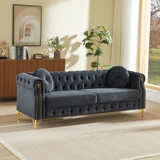 82" Velvet Chesterfield Sofa