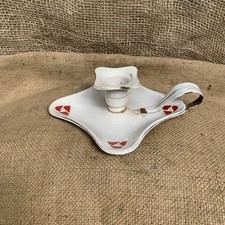 Enamel Candlestick Holder - Vintage Home - White - Farmhouse - Cottage