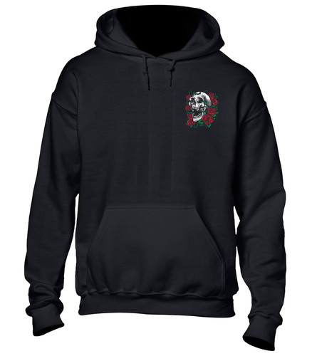 Skull and roses hoody - roses, lb