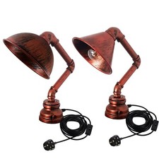 Industrial Rustic Retro Style Pipe Light Steampunk Desk Table Bedroom Lamp Light