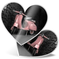 2 x Heart Stickers 7.5 cm -