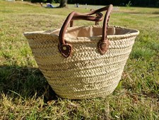 Moroccan straw rafia basket