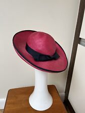 VINTAGE WINDSMOOR HAT PINK DARK NAVY WEDDING ATTIRE RACES BOW FORMAL