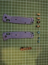 Real Benchmade Bugout 535 blue/Scales/Spacers/Titanium Upgrades/Thumb Stud/Axis