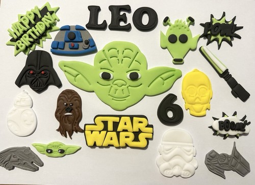 Edible fondant star - wars, yoda