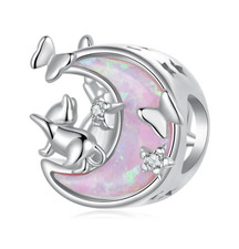Moon Cat Charm Genuine S925