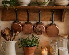 Set Of 5 Vintage French Copper