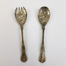 Silver plated serving spoon - silver,