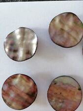 6 X Beautiful vintage mother of pearl / shell buttons 30mm approx