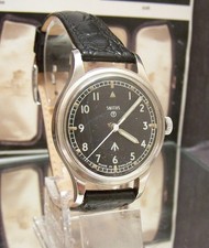 ANTIQUE VINTAGE 1968 SMITHS W10 BRITISH MILITARY ARMY BLACK DIAL WATCH SERVICED