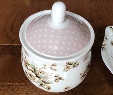 Gorgeous Katie Alice Cottage Flowers Sugar Pot - Height 8cm, 8.5cm Diameter