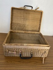 Wicker Hamper Basket Wedding Gift Storage Vintage Picnic Box Rustic Decor