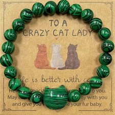 Cat 8mm Dark Green Stone