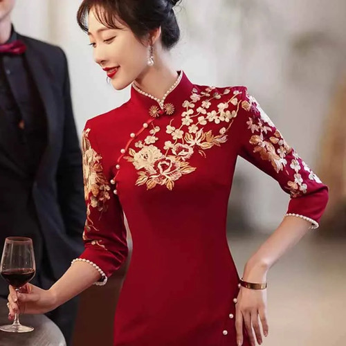 Burgundy chinese wedding - burgundy,