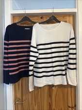 2 Ladies Stripe Cotton Jumpers