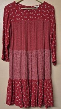 Fat Face Dress Red Floaty Boho