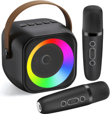 Yunlone Kids Karaoke Machine with 2 Wireless Microphones, Bluetooth 5.3 Speaker,
