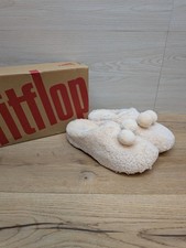 FitFlop Womens Shuv Pom Pom Clogs in Ivory - SIZE UK 6.5 /EU 40