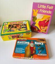 Vintage Spears Game/Craft Sets - Flower Press Little Felt Friends Knitting Nancy