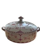 Furnivals Denmark Vegetable Tureen Lidded Serving Bowl Dish PINK  Good Cond'n