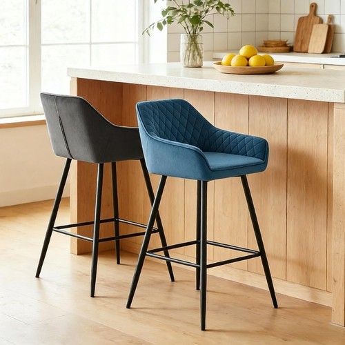 Set velvet bar chairs - of,
