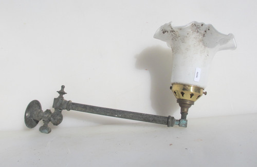 Victorian brass gas wall light - brass,