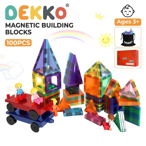 Dekko 100pcs magnetic tiles - 100pcs,