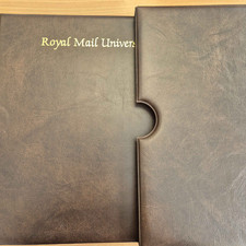 Brown Royal mail Universal album 4 rings with 17 pages and slipcase