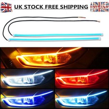 2pcs Dynamic LED Strip Turn Signal Indicator DRL Car Daytime Running Light UK