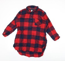 NEXT Womens Red Plaid Cotton