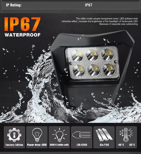 Ktm led headlight head - led,