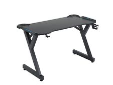 Gaming Desk LED RGB Computer Table Workstation w/ Cup Holder & Headphone Hook